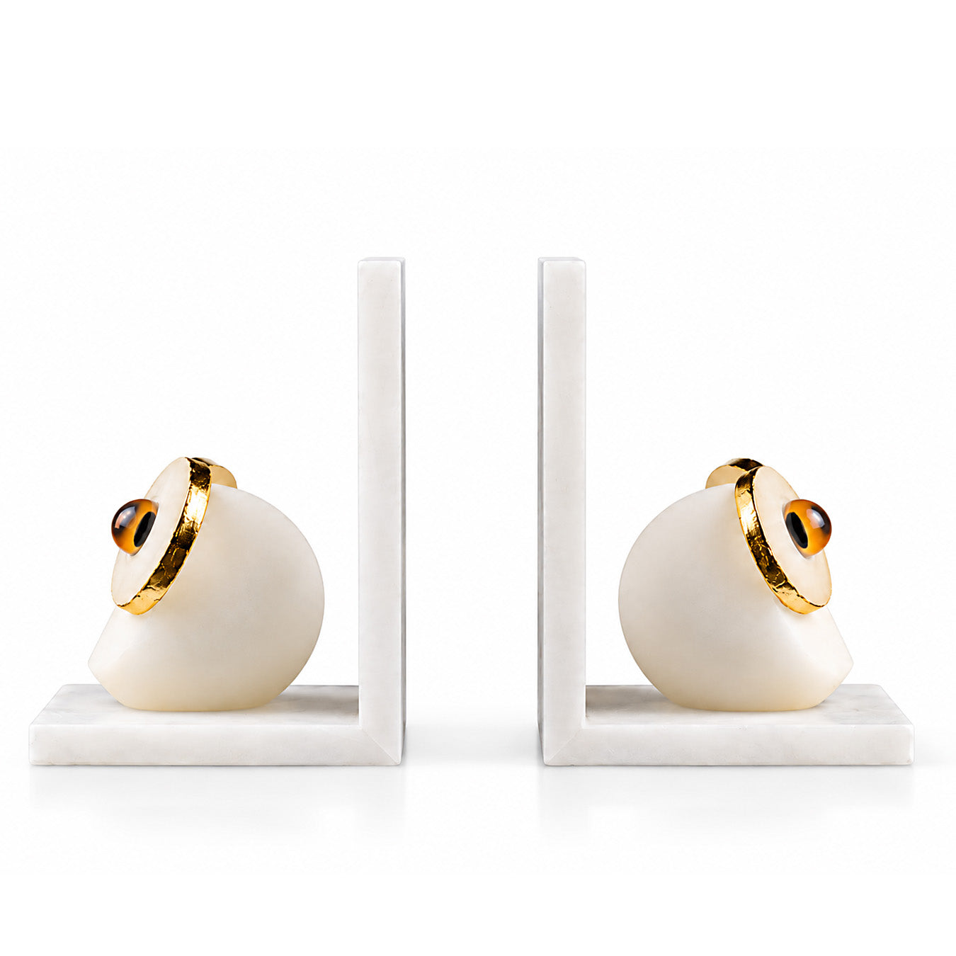 Imperial Alabaster Owl Crystal Bookend